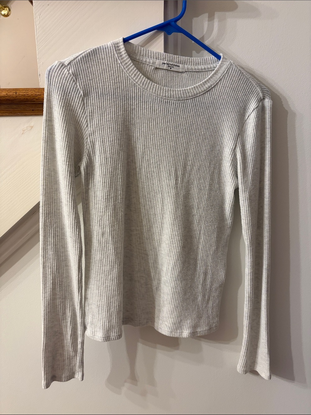 Perfectwhitetee grey ribbed long sleeve